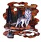 Wolf Hand Crafted Intarsia Wood Art Wall Hanging 26 X 26 X 2.5 Inches